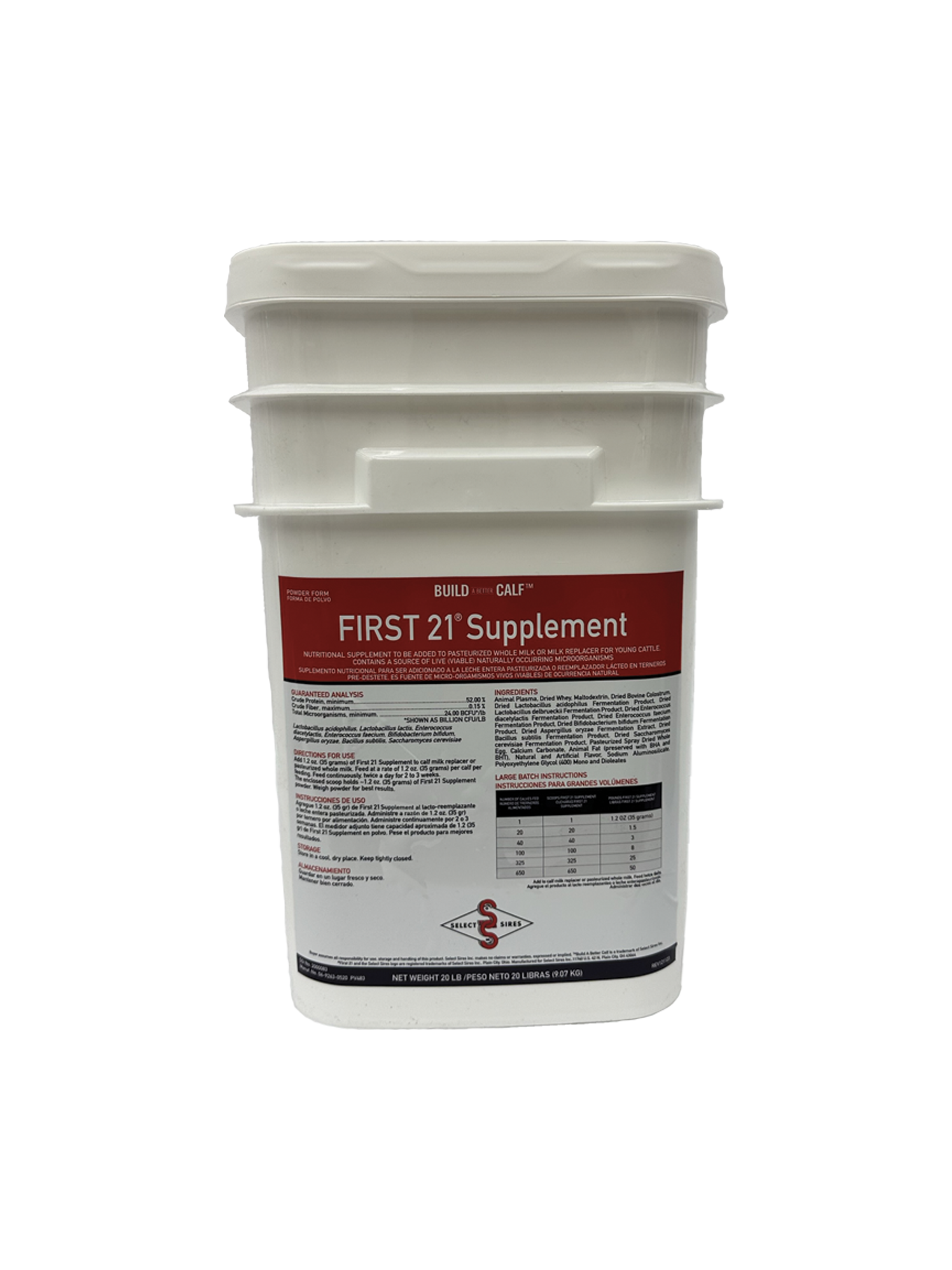 Bucket of first 21 supplement